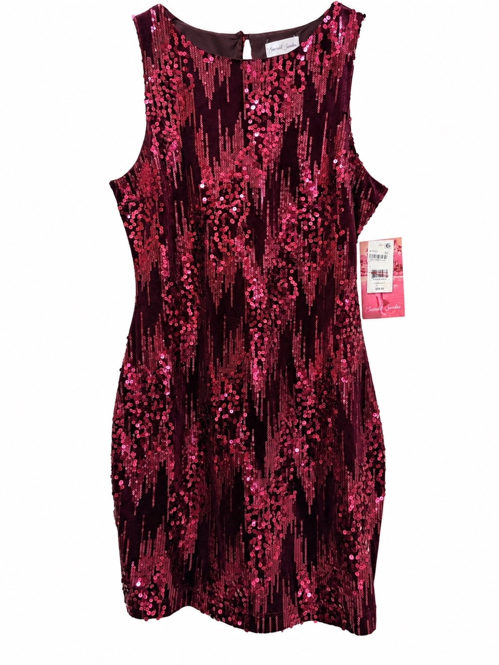 Magenta Sequin Sheath Dress